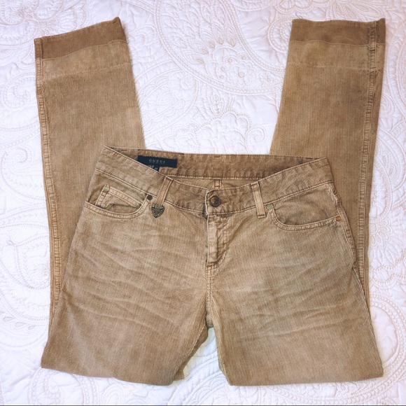 VINTAGE GUCCI TAN CORDUROY JEANS 8